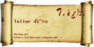 Teller Örs névjegykártya